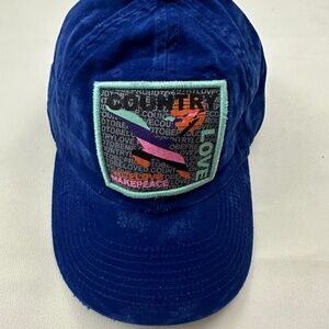 New Country Love Logo Graphic Blue Adjustable Baseball Cap Hat One Size